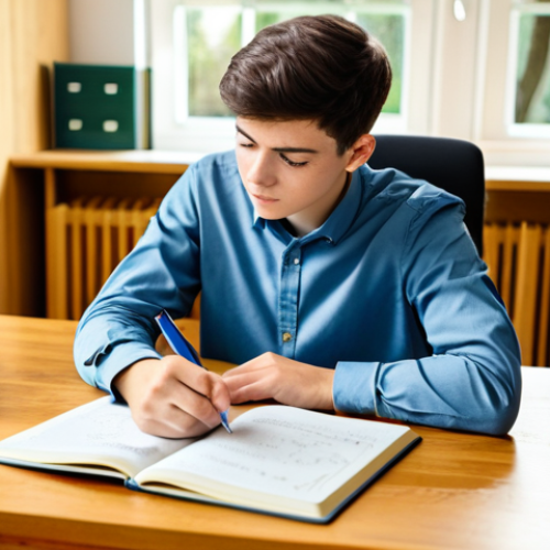 A focused university student, gender-neutral, in a modest long-sleeved shirt and smart trousers, seated at a well-lit wooden desk. The desk is neat, featuring open textbooks, a spiral-bound notebook with detailed handwritten notes, and a tablet displaying a clearly organized mind map. The background is a warm, inviting study room with soft, natural lighting, conveying an atmosphere of deep understanding and structured learning. Professional photography, high detail, natural light, soft focus background, perfect anatomy, correct proportions, natural pose, well-formed hands, proper finger count, natural body proportions, safe for work, appropriate content, fully clothed, modest clothing, professional dress, family-friendly.