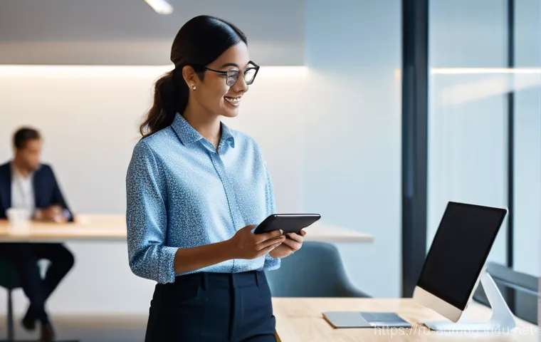 행정관리사로 커리어 체인지 성공 - **Prompt:** A dynamic, confident female administrative manager, in her early 30s, dressed in a sharp... 행정관리사로 커리어 체인지 성공 - **Prompt:** A dynamic, confident female administrative manager, in her early 30s, dressed in a sharp...