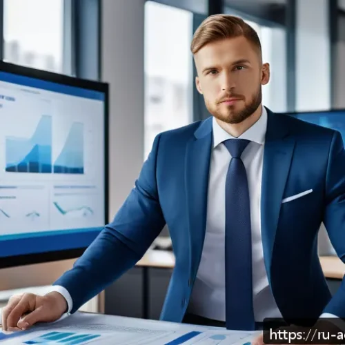 Home 17 행정관리사와 유사 자격증 비교 - A professional Russian administrative specialist in a modern office environment, dressed in formal b...