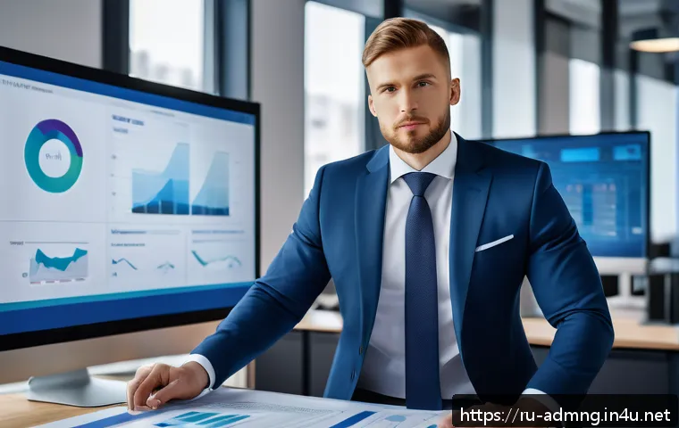 행정관리사와 유사 자격증 비교 - A professional Russian administrative specialist in a modern office environment, dressed in formal b...